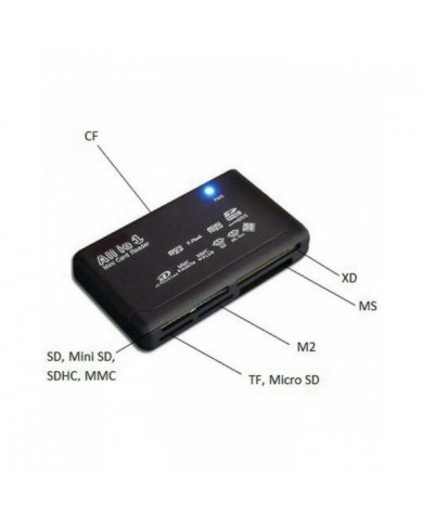 Tout en un 1 Lecteur de carte mémoire Usb Externe Sdhc Mini Micro M2 Mmc Xd Cf Ms
