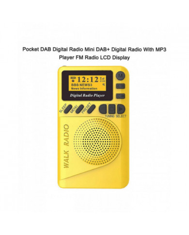 Radio numérique DAB de poche Mini DAB+ Radio numérique avec lecteur MP3 Radio FM Écran LCD