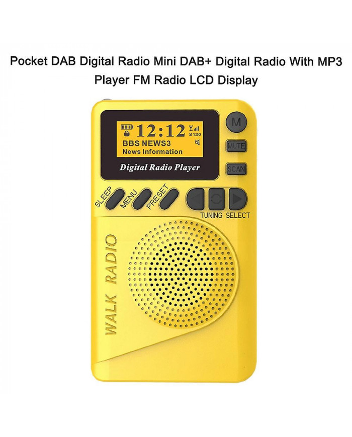 Radio numérique DAB de poche Mini DAB+ Radio numérique avec lecteur MP3 Radio FM Écran LCD