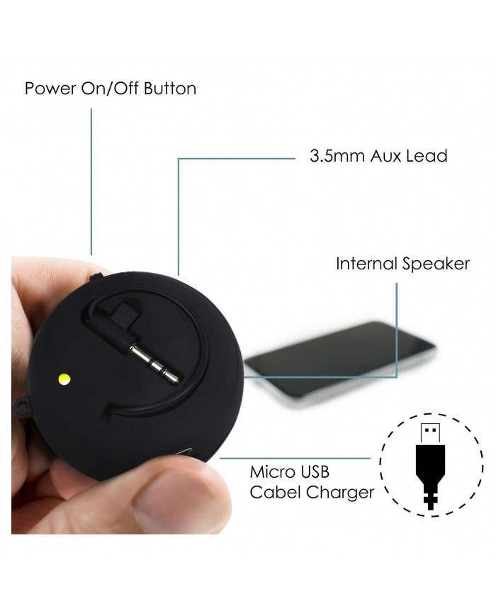 Mini haut-parleur portable rechargeable de voyage avec entrée auxiliaire filaire 3,5 mm prise casque