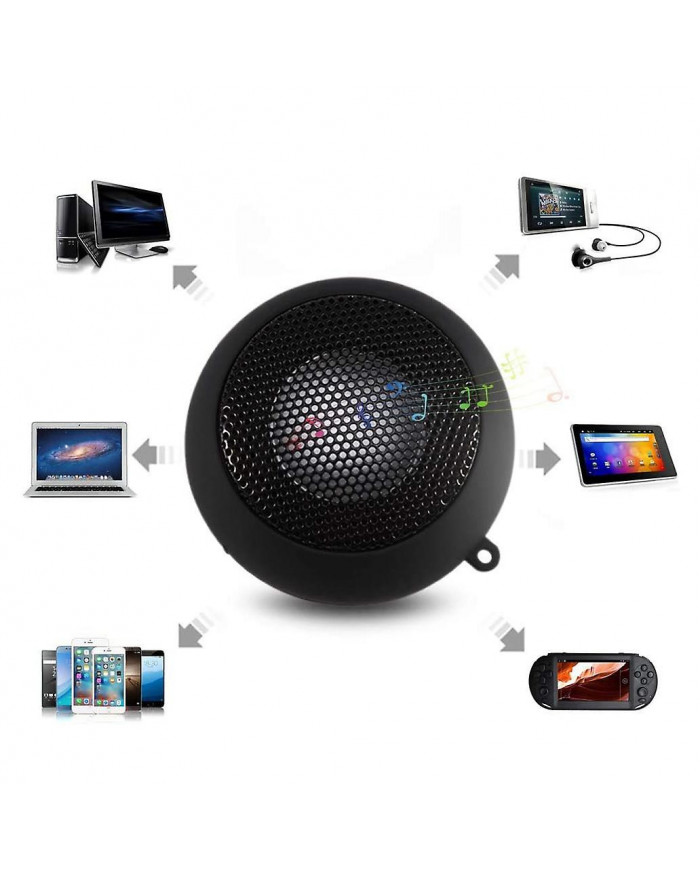 Mini haut-parleur portable rechargeable de voyage avec entrée auxiliaire filaire 3,5 mm prise casque