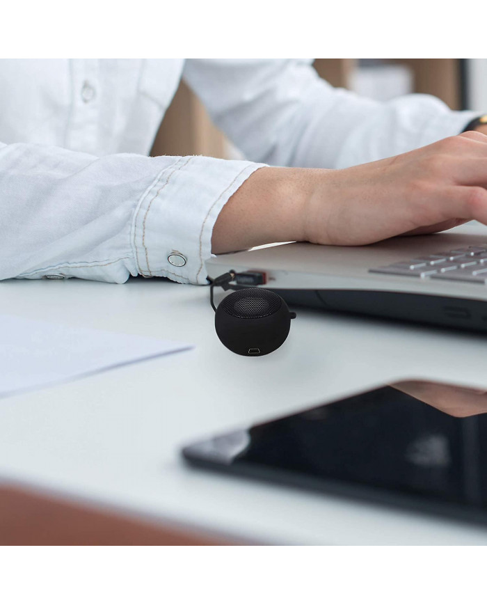 Mini haut-parleur portable rechargeable de voyage avec entrée auxiliaire filaire 3,5 mm prise casque