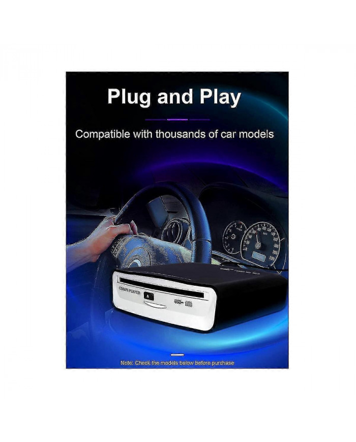 Lecteur CD universel externe pour voiture - Lecteur CD portable, se branche sur le port USB de voiture, ordinateur [...]