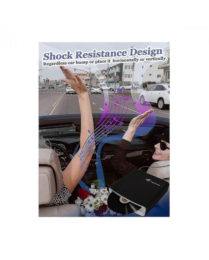 Lecteur CD universel externe pour voiture - Lecteur CD portable, se branche sur le port USB de voiture, ordinateur [...]