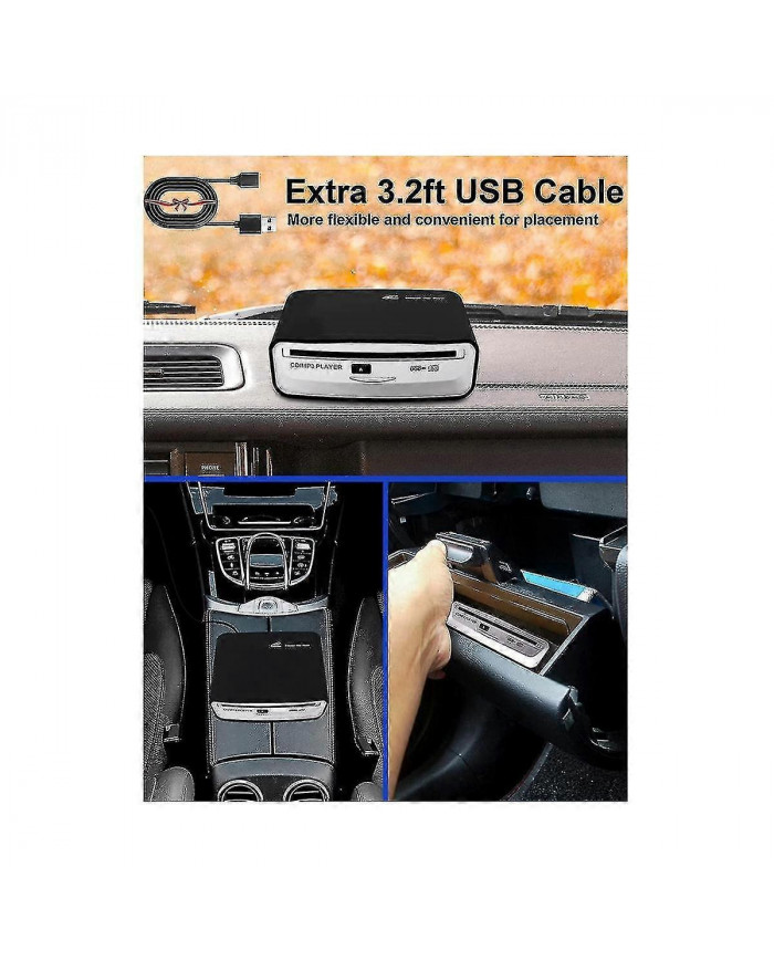 Lecteur CD universel externe pour voiture - Lecteur CD portable, se branche sur le port USB de voiture, ordinateur [...]