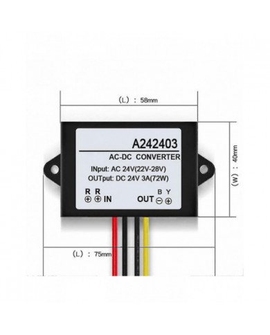 Ac 24v To Dc 24v 1/2/3a Mini module adaptateur de convertisseur d’alimentation étanche Qinhai