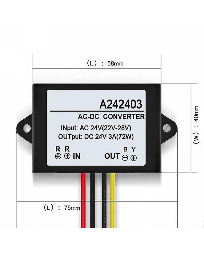 Ac 24v To Dc 24v 1/2/3a Mini module adaptateur de convertisseur d’alimentation étanche Qinhai