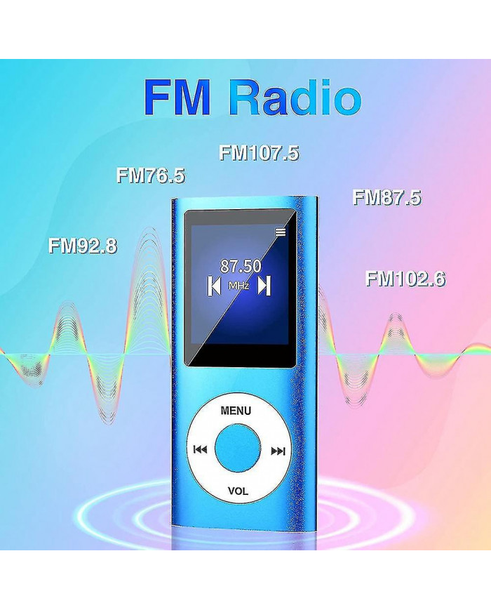 Lecteur MP3 avec Bluetooth 5.0, lecteur de musique avec carte TF 32gb, fm, écouteurs, lecture de musique hifi portable