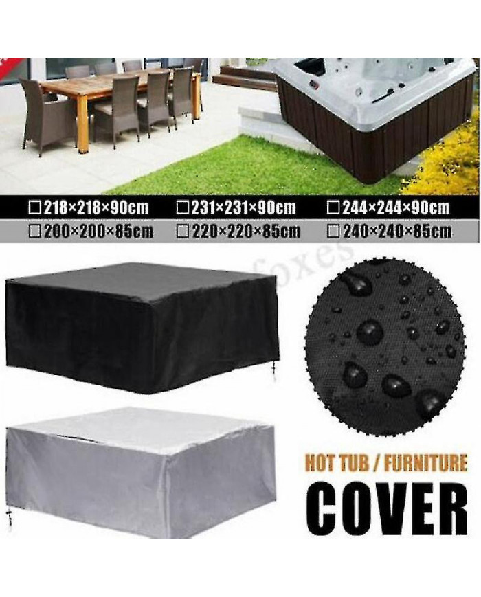 Couverture de bain à remous carré - Couverture de spa extérieure Protecteur de meubles Housse de table Table [...]