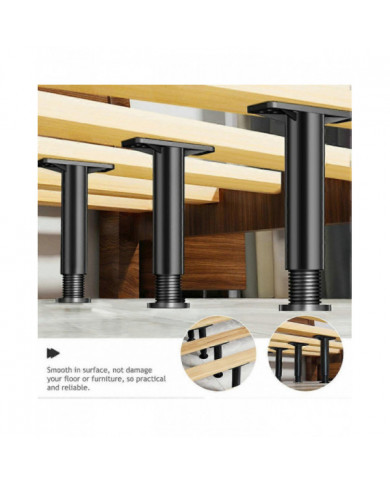 4Pcs Cadre De Lit Jambes Réglable Hauteur Centre Support Jambe Lit Centre Support Jambe