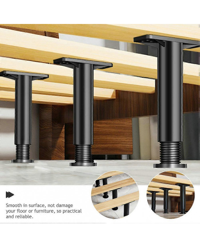 4Pcs Cadre De Lit Jambes Réglable Hauteur Centre Support Jambe Lit Centre Support Jambe