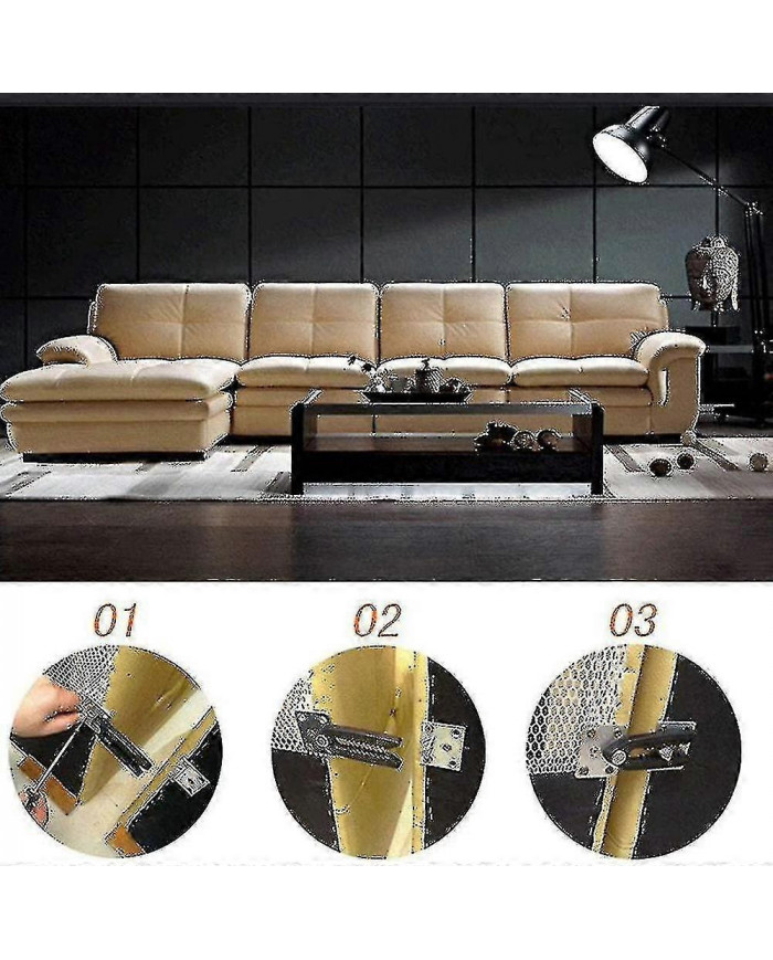 Connecteur de canapé sectionnel, 4 pcs Connecteur de canapé sectionnel de style alligator en métal à encliqueter TAO