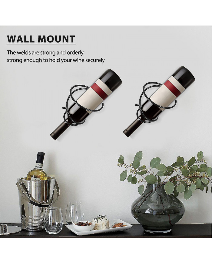 Pack De 6 Vin - Porte-Présentoir de vin rouge avec vis, Organisateur de casier à vin suspendu en métal