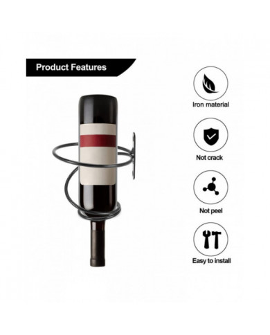 Pack De 6 Vin - Porte-Présentoir de vin rouge avec vis, Organisateur de casier à vin suspendu en métal