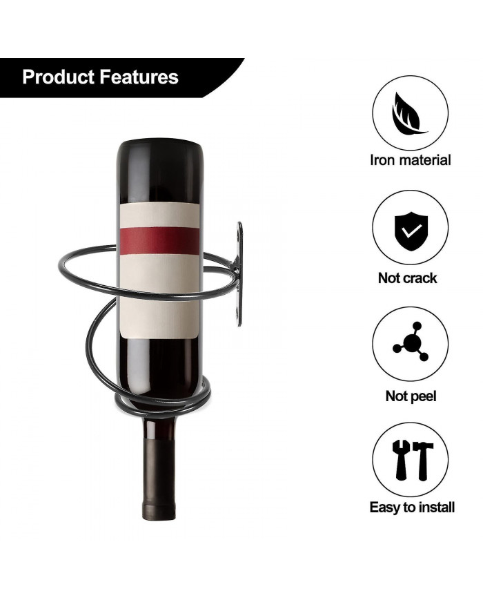 Pack De 6 Vin - Porte-Présentoir de vin rouge avec vis, Organisateur de casier à vin suspendu en métal