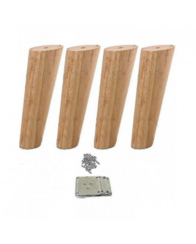 4pcs Meubles en bois Pieds conique Canapés Pieds En Bois Massif Meubles Pieds 10cm