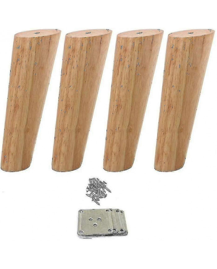 4pcs Meubles en bois Pieds conique Canapés Pieds En Bois Massif Meubles Pieds 10cm