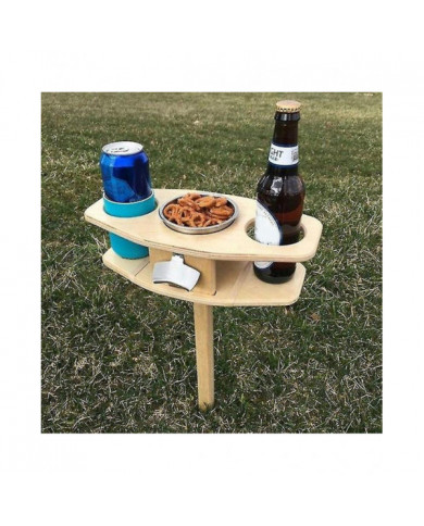 Bières extérieures Table à vin Pliable Table Portable en bois Beers Lover Gift avec Foldable Desktop-mxbc