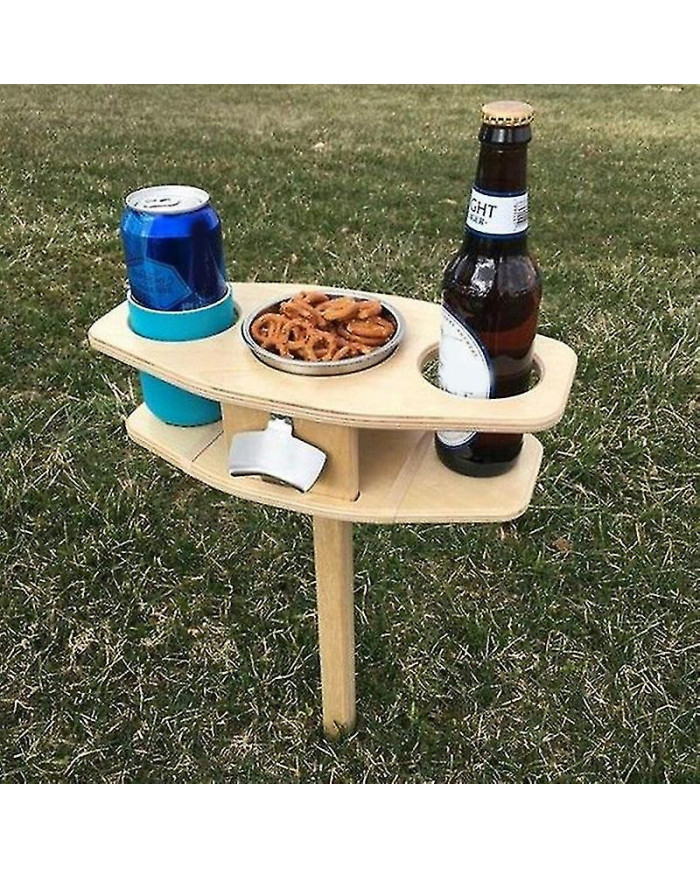 Bières extérieures Table à vin Pliable Table Portable en bois Beers Lover Gift avec Foldable Desktop-mxbc