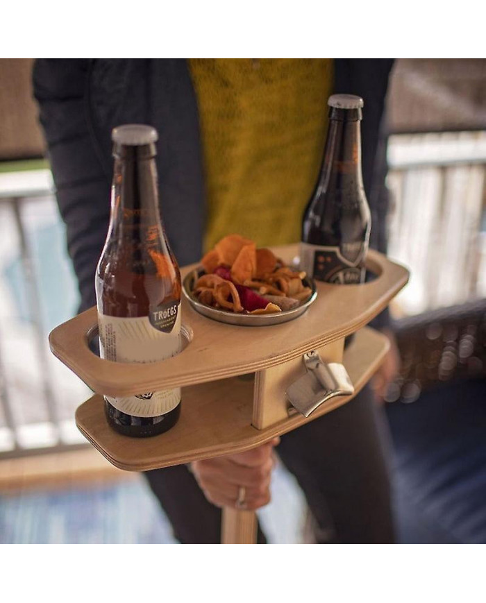 Bières extérieures Table à vin Pliable Table Portable en bois Beers Lover Gift avec Foldable Desktop-mxbc
