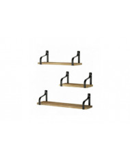 Almi Étagères rustiques, Ensemble d’étagères murales décoratives de 3, Étagères flottantes pour cadeau de salle de bain