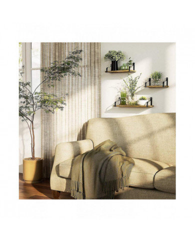 Almi Étagères rustiques, Ensemble d’étagères murales décoratives de 3, Étagères flottantes pour cadeau de salle de bain