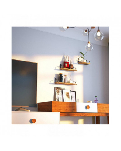 Almi Étagères rustiques, Ensemble d’étagères murales décoratives de 3, Étagères flottantes pour cadeau de salle de bain