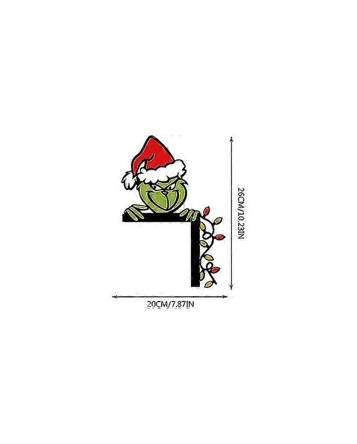 Christmas Grinch Decoration Wooden Angle Door Corner Sign Door Corner Decor (left)