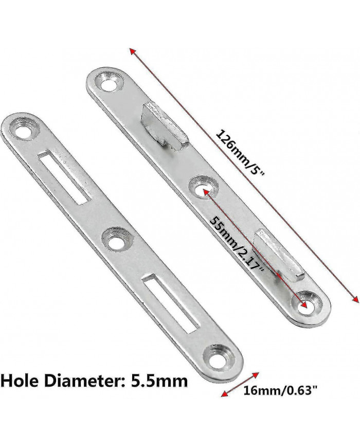 Rails de lit en bois Raccords de connexion, Crochet de lit rond en zinc de 5 pouces, Ensemble de 4 raccords de [...]