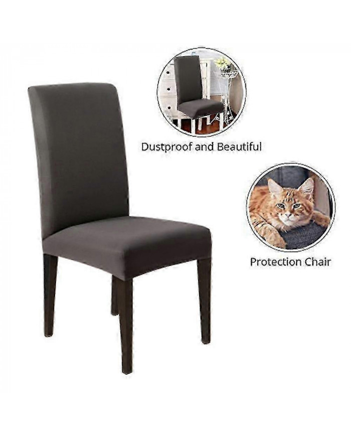 4-piece Set Of Dining Chairs And Slippers, Suitable For Elastic, Detachable, And Washable Short Dining Chairs