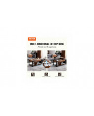 Table basse à plateau relevable, table basse rectangulaire de 41,7 po avec poches de rangement supplémentaires, [...]