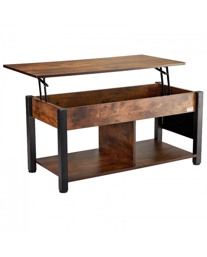 Table basse à plateau relevable, table basse rectangulaire de 41,7 po avec poches de rangement supplémentaires, [...]