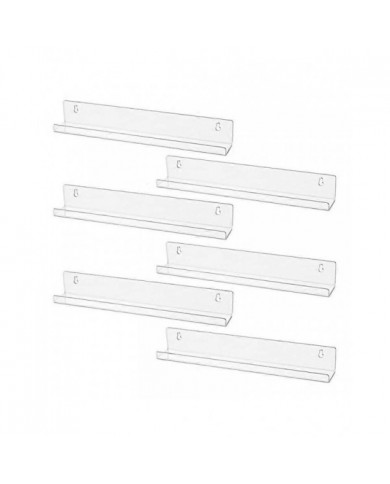 6Pcs Vinyl Record Wall Mount Shelf Set of Album Holders for Hanging on Walls - Shelves Albums or Ch