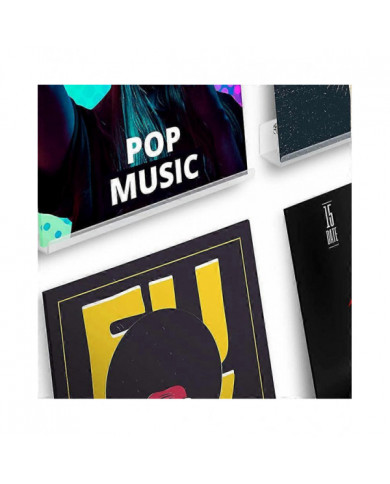 6Pcs Vinyl Record Wall Mount Shelf Set of Album Holders for Hanging on Walls - Shelves Albums or Ch