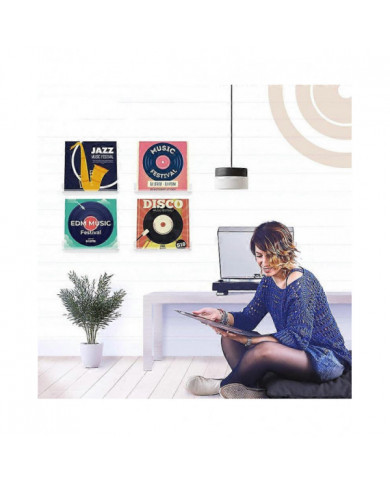 6Pcs Vinyl Record Wall Mount Shelf Set of Album Holders for Hanging on Walls - Shelves Albums or Ch