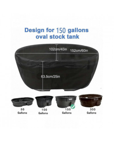 Couverture de piscine de réservoir ovale - Couverture de piscine creusée - 420d Oxford Tank Cover pour baignoire [...]