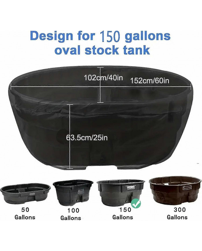 Couverture de piscine de réservoir ovale - Couverture de piscine creusée - 420d Oxford Tank Cover pour baignoire [...]