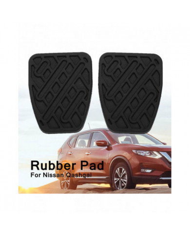 Hopeup 2pcs Rubber Brake Pedal Clutch Pads Cover Replacement Parts For Nissan Qashqai