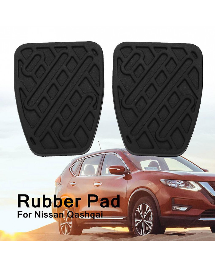 Hopeup 2pcs Rubber Brake Pedal Clutch Pads Cover Replacement Parts For Nissan Qashqai