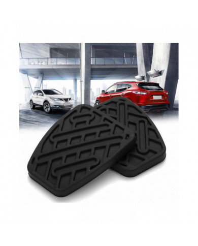 Hopeup 2pcs Rubber Brake Pedal Clutch Pads Cover Replacement Parts For Nissan Qashqai