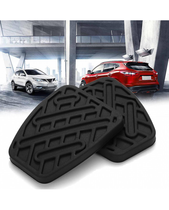 Hopeup 2pcs Rubber Brake Pedal Clutch Pads Cover Replacement Parts For Nissan Qashqai
