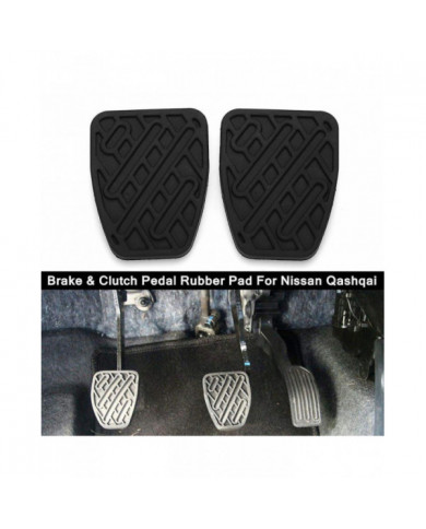 Hopeup 2pcs Rubber Brake Pedal Clutch Pads Cover Replacement Parts For Nissan Qashqai