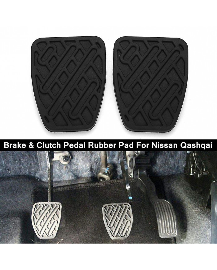 Hopeup 2pcs Rubber Brake Pedal Clutch Pads Cover Replacement Parts For Nissan Qashqai