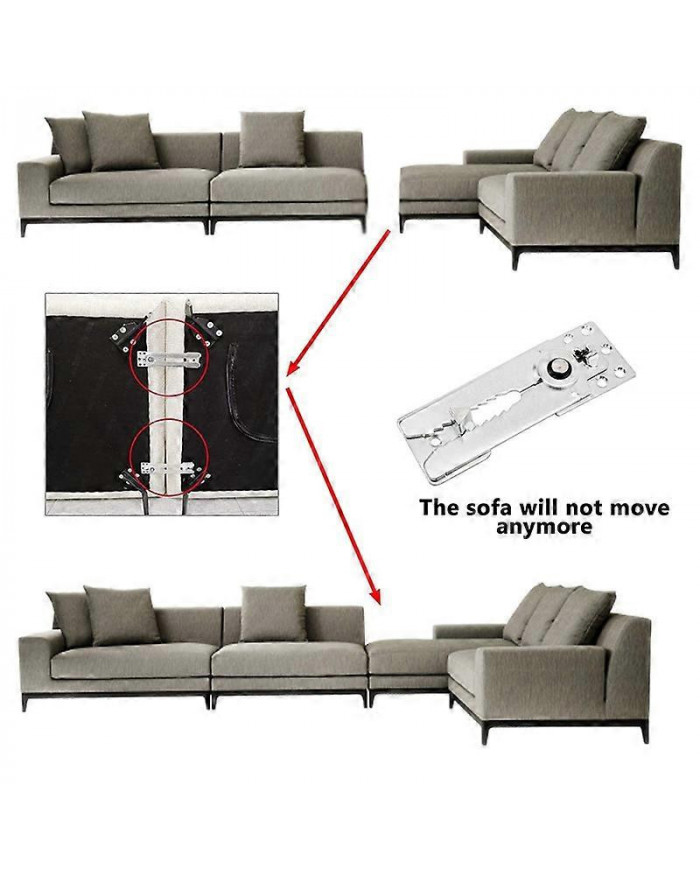 Sectional Sofa Connection with Snap Lock, Couch Clips Furniture Connector, Snap Connector Fastening for Sofa Furniture