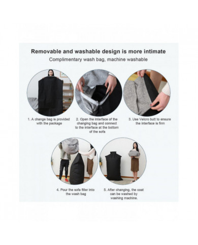 Extra Large Bean Bag Chaises Canapé Canapé Housse Intérieur Lazy Lounger Pour Adultes Enfants Sellwell