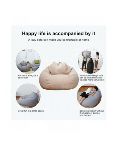 Extra Large Bean Bag Chaises Canapé Canapé Housse Intérieur Lazy Lounger Pour Adultes Enfants Sellwell