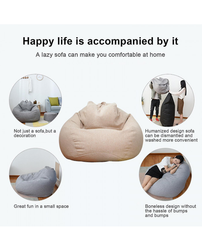 Extra Large Bean Bag Chaises Canapé Canapé Housse Intérieur Lazy Lounger Pour Adultes Enfants Sellwell