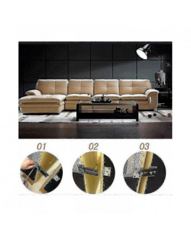 Connecteur de canapé sectionnel, 4 pcs canapé en métal joint snap alligator style sectionnel canapé connecteur