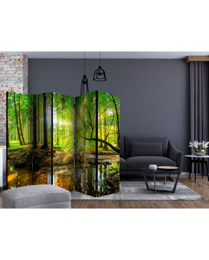 Paravent 5 volets - Forest Stream II [Room Dividers]