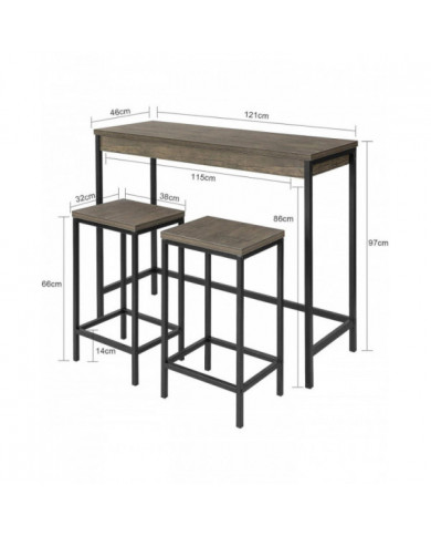 SoBuy OGT30-N, Bar Set-1 Table bar et 2 tabourets